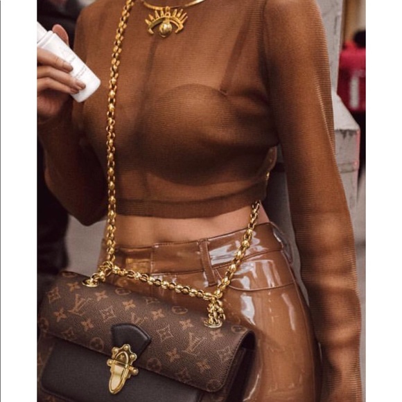 Coffee vinyl pants - Picture 2 of 3